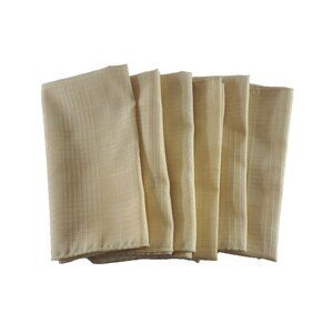 Yellow Cloth Napkins Basket Weave Set of 6 Textured Dinner Party Elegant 20x20